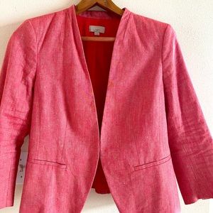 Coral linen Loft 3/4 sleeve blazer